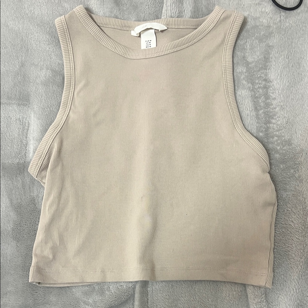 Women's Cream Sleeveless Top